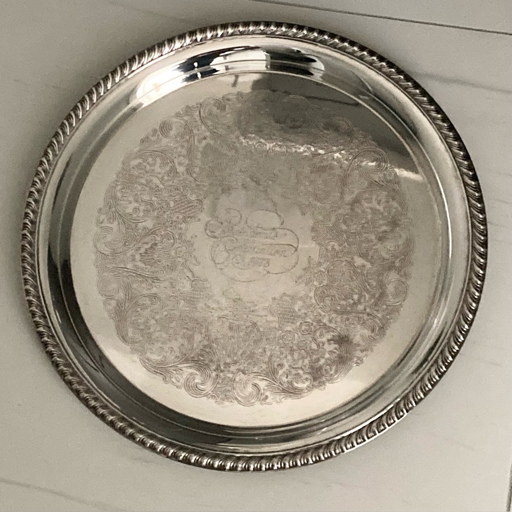 Silver-plated tray, International Silver Company. Avon Presidents Club 1978